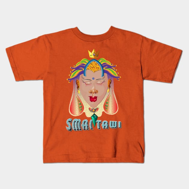 Smai Tawi Yoga Girl Kids T-Shirt by Persius Vagg